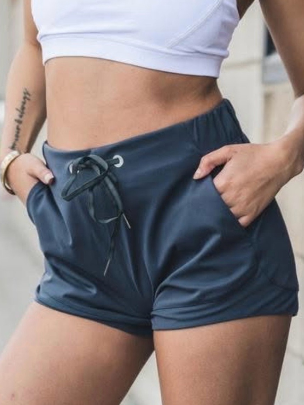 Woman’s Jed North Navy Drawstring Athletic Shorts